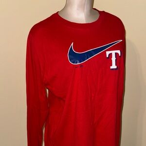 Nike TX Rangers Red Long Sleeve Tee